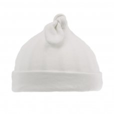 H23-W: White Knot Hat (0-6 Months)