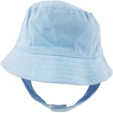 0193-Sky: Infants Plain Sky Bucket Hat With Chin Strap (1-4 Years)