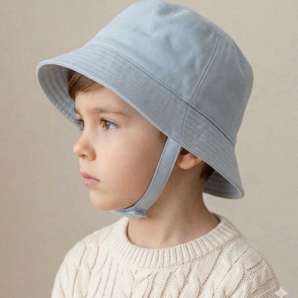 0193X-Silver: Infants Plain Silver Bucket Hat With Chin Strap (1-4 Years) 0193X-Silver: Infants Plain Silver Bucket Hat With Chin Strap (1-4 Years)