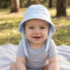 0330: Baby Boys Jersey Plain Beanie Hat with Chin Strap  (0-6 Months)