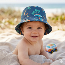 0356: Baby Boys Holiday/ Transport Bucket Hat (3-12 Months)