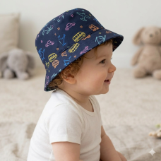 0356: Baby Boys Holiday/ Transport Bucket Hat (3-12 Months)
