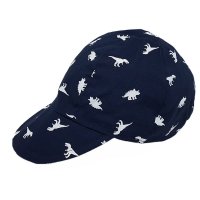 0358-1: Baby Boys Dinosaur Print Soft Peak Cap  (0-6 Months)