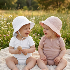 0396: Baby Girls BA Cloche Hat With Ties  (6-18 Months)