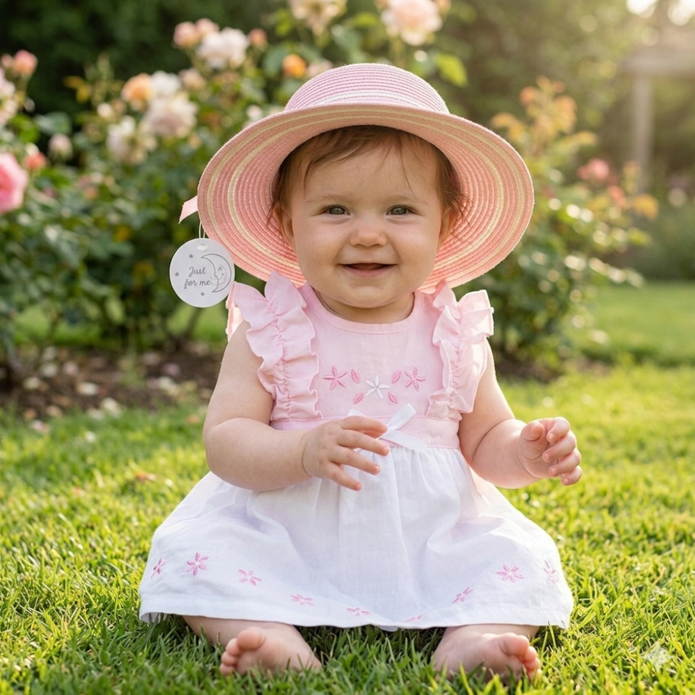 BW-0503-0804: Baby Girls Straw Hat With Bow (12-24 Months) BW-0503-0804: Baby Girls Straw Hat With Bow (12-24 Months)