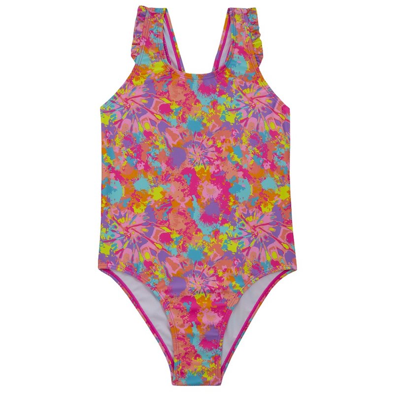 09C067: Older Girls Multicolour Print Swimsuit (7-13 Years)