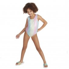09C074: Older Girls Rainbow Sparkle Swimsuit (7-13 Years)