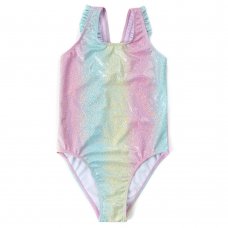 09C074: Older Girls Rainbow Sparkle Swimsuit (7-13 Years)