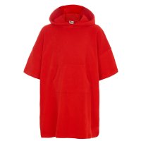 09C082/4-7: Kids Cotton Towelling Cover Up- Red (4-7 Years)