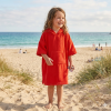 09C082/4-7: Kids Cotton Towelling Cover Up- Red (4-7 Years)
