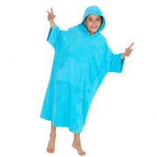 09C083/8-13: Kids Cotton Towelling Cover Up- Ocean Blue (8-13 Years)