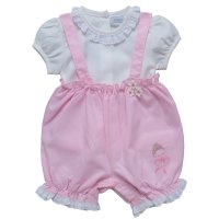 1029A: Baby Girls Ballerina Dungaree Outfit (0-9 Months)