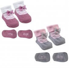 10C058: Baby Girls Ballerina Organza Bag Gift Socks (0-12 Months)