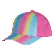 10C172-7-13: Older Girls Glitter Rainbow Cap (7-13 Years)