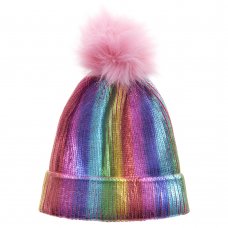 10C208/2-6: Infant Girls Rainbow Metallic Hat  (2-6 Years)