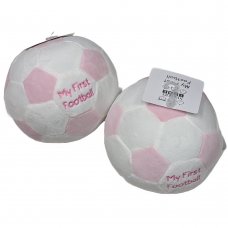 GP-25-1123P: 'My First Football' Baby Soft Toy with Rattle - Pink
