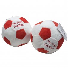 GP-25-1123R: 'My First Football' Baby Soft Toy with Rattle - Red