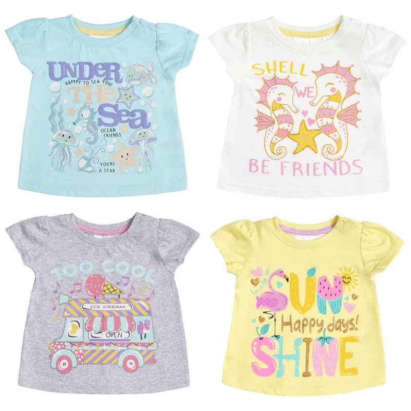 11C138: Baby Girls Printed T-Shirts (3-24 Months)