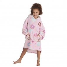 18C788: Older Girls Donut Over Sized Plush Hoodie (One Size - 7-13 Years)
