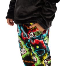 15C701: Boys Plush Top & Super Soft Printed Fleece Lounge Pant- Gaming (3-8 Years)