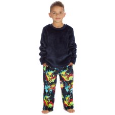 15C702: Boys Plush Top & Super Soft Printed Fleece Lounge Pant- Gaming (3-8 Years)