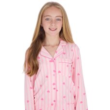 15C720: Girls Heart Stripe Pyjama (9-13 Years)