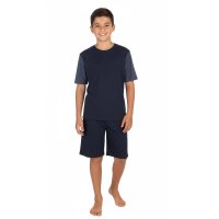 15C726: Boys Jersey T-Shirt & Short Set- Navy (9-13 Years)