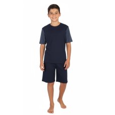 15C726: Boys Jersey T-Shirt & Short Set- Navy (9-13 Years)