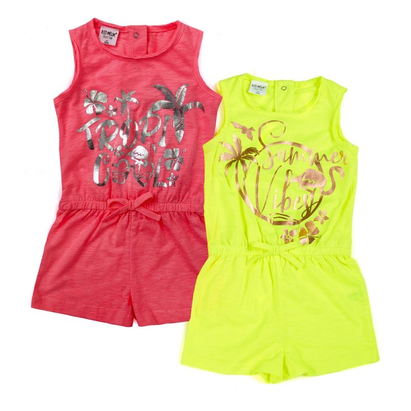 15C511: Infant Girls Neon Playsuit (2-8 Years)