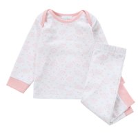 15C624: Baby All Over Elephant Print Pyjama- Pink (0-6 Months)