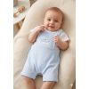 H13408NB: Baby Boys Waffle Fabric Dungaree & T-Shirt Set (0-9 Months)