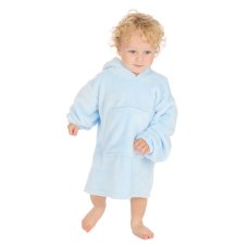 18C1002: Young Infants Plain Oversized Plush Hoodie  WIth Borg Lined Hood- Sky Blue (One Size - 18 Months- 3 Years)