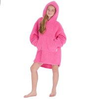 18C1023: Older Kids Borg Oversized Hoodie- Bubble Gum (One Size - 7-13 Years)