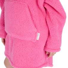 18C1023: Older Kids Borg Oversized Hoodie- Bubble Gum (One Size - 7-13 Years)