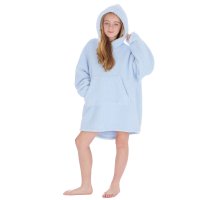 18C1024: Older Kids Borg Oversized Hoodie- Ice Blue (One Size - 7-13 Years)