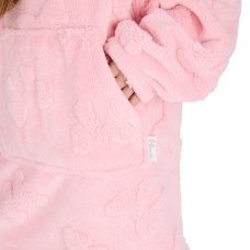 18C1036: Older Kids Clipped Bows Oversized Plush Hoodie (One Size - 7-13 Years)