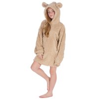 18C1044: Older Kids Clipped Teddies Oversized Plush Hoodie (One Size - 7-13 Years)
