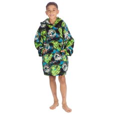 18C1053: Kids Novelty Jurassic World Plush Oversized Hoodie (One Size - 7-13 Years)