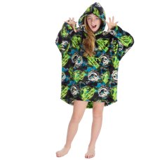 18C1053: Kids Novelty Jurassic World Plush Oversized Hoodie (One Size - 7-13 Years)
