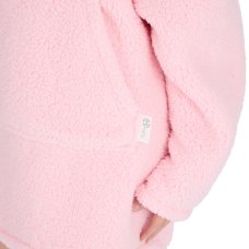 18C1064: Older Kids Borg Oversized Hoodie- Pink (One Size - 7-13 Years)