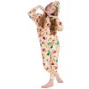 18C1077: Older Kids All Over Print Christmas Plush Onesie- Cream (7-13 Years)