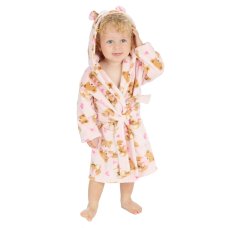 18C1082: Baby Teddy Print Hooded Dressing Gown (6-24 Months)