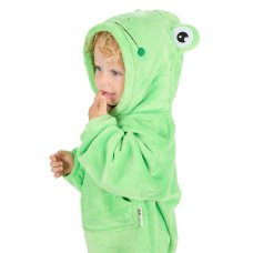 18C1084: Young Infants Novelty Frog Oversized Plush Hoodie (One Size - 18 Months- 3 Years)