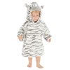 18C1087: Young Infants Novelty Zebra Oversized Plush Hoodie (One Size - 18 Months- 3 Years)