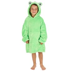 18C1088: Kids Novelty Frog Oversized Plush Hoodie (One Size - 3-6 Years)
