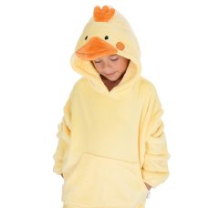 18C1089: Kids Novelty Duck Oversized Plush Hoodie (One Size - 3-6 Years)