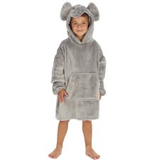 18C1090: Kids Novelty Elephant Oversized Plush Hoodie (One Size - 3-6 Years)