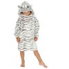 18C1091: Kids Novelty Zebra Oversized Plush Hoodie (One Size - 3-6 Years)