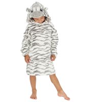 18C1091: Kids Novelty Zebra Oversized Plush Hoodie (One Size - 3-6 Years)