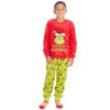 18C932: Older Kids Christmas Grinch Plush Fleece  Lounge/ Pyjama Set (7-13 Years)